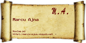 Marcu Ajna névjegykártya